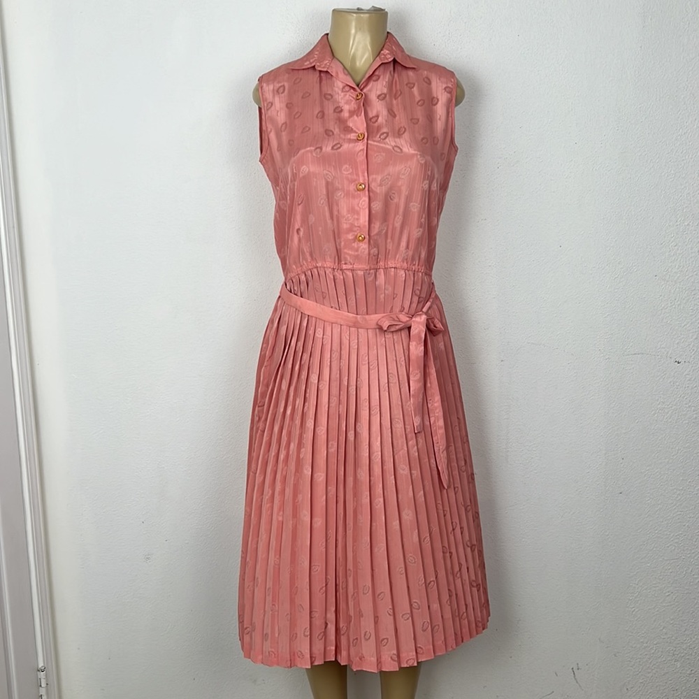 Chloe Women’s Plated Midi Dress, Size M, light pink. 2-piece SALE